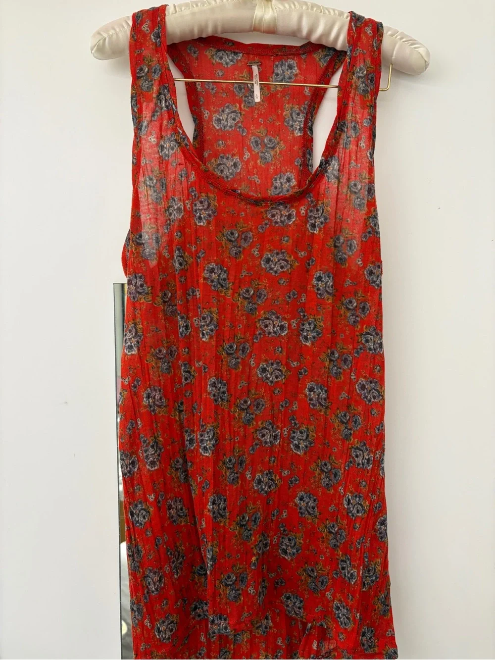 Free People Red Floral Racerback Tank - Picture 1 of 5